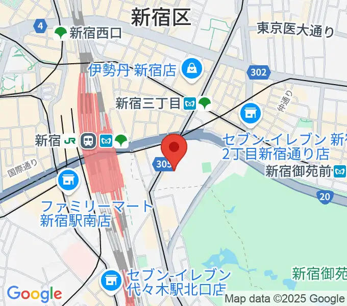 ミュージックアベニュー新宿リフラ・プラスの地図
