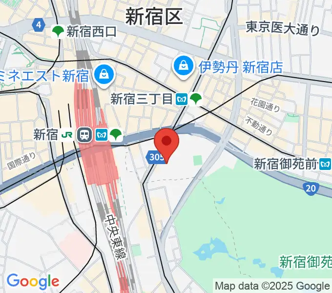 ミュージックアベニュー新宿リフラ・プラスの地図