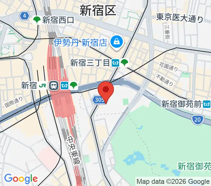 ミュージックアベニュー新宿リフラ・プラスの地図