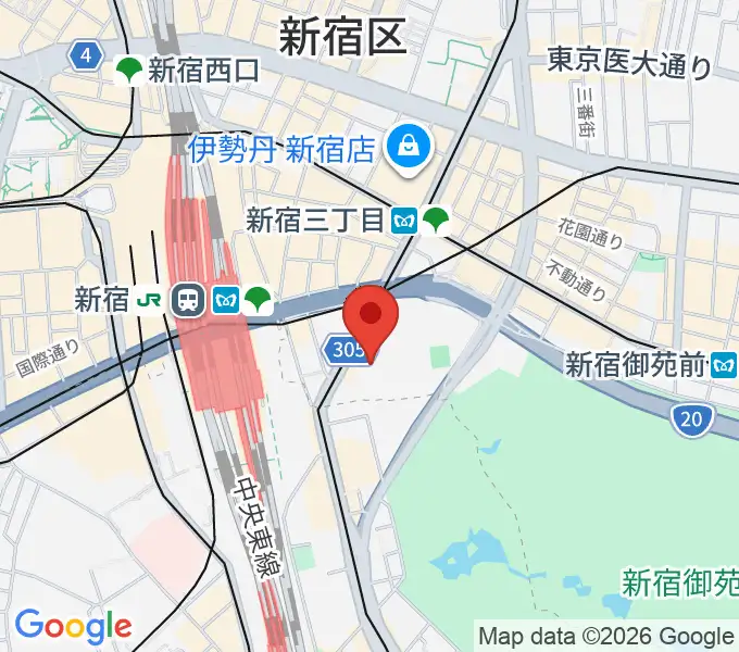 ミュージックアベニュー新宿リフラ・プラスの地図