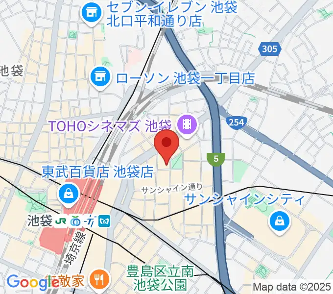 ミュージックアベニュー池袋 ヤマハミュージックの地図