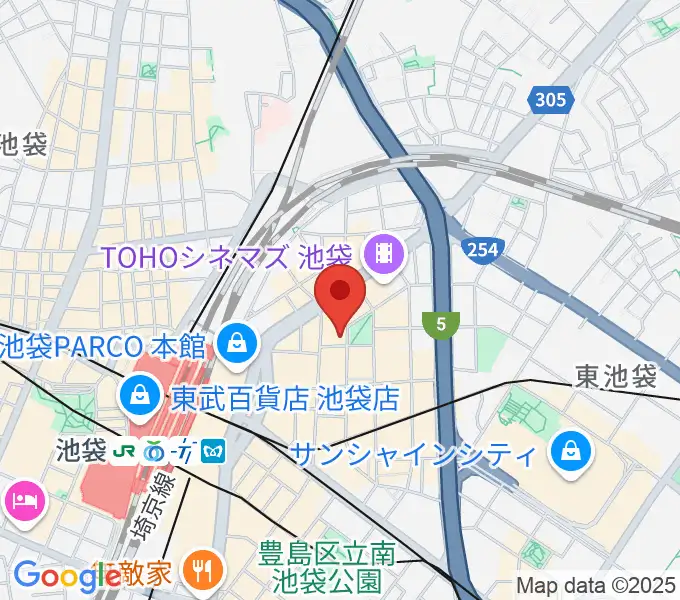 ミュージックアベニュー池袋 ヤマハミュージックの地図