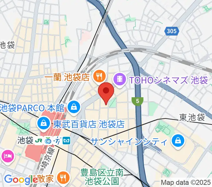 ミュージックアベニュー池袋 ヤマハミュージックの地図
