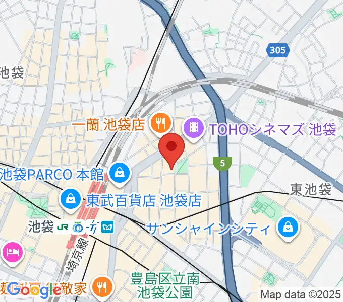 ミュージックアベニュー池袋 ヤマハミュージックの地図