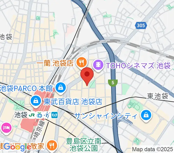 ミュージックアベニュー池袋 ヤマハミュージックの地図
