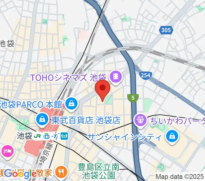 ミュージックアベニュー池袋 ヤマハミュージックの地図