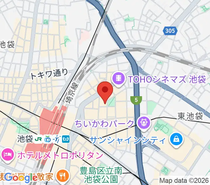 ミュージックアベニュー池袋 ヤマハミュージックの地図