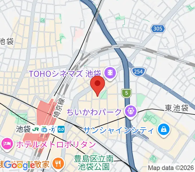 ミュージックアベニュー池袋 ヤマハミュージックの地図