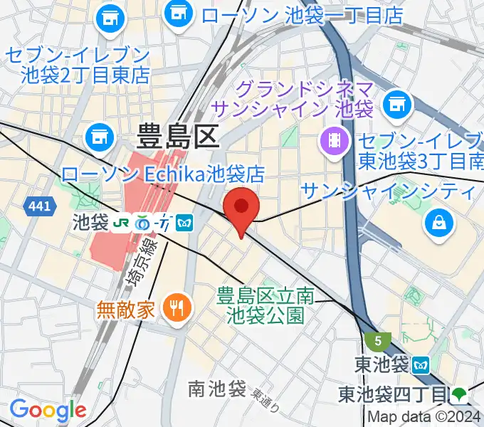 ミュージックスタジオ・フォルテ池袋店の地図