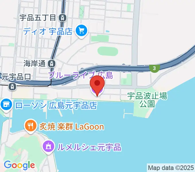 ブルーライブ広島の地図