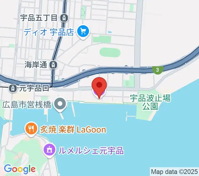 ブルーライブ広島の地図