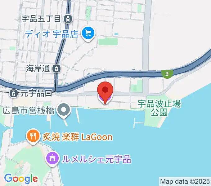 ブルーライブ広島の地図