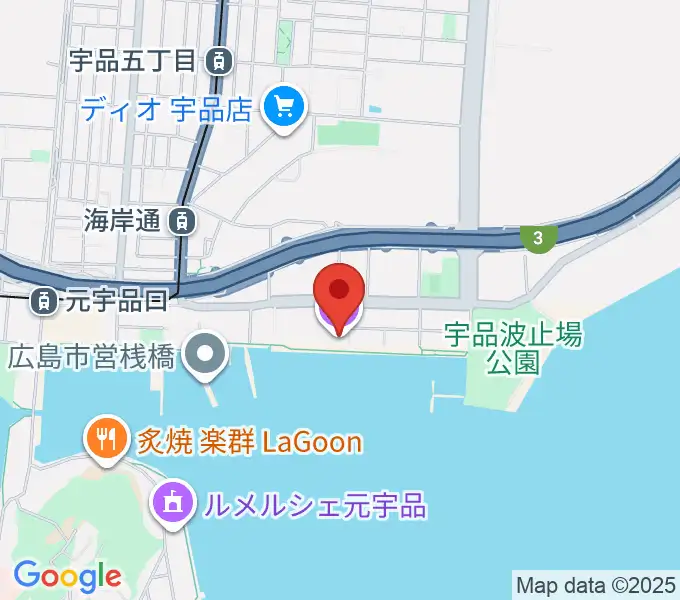 ブルーライブ広島の地図