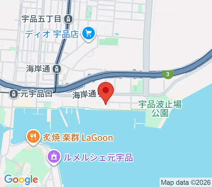 ブルーライブ広島の地図