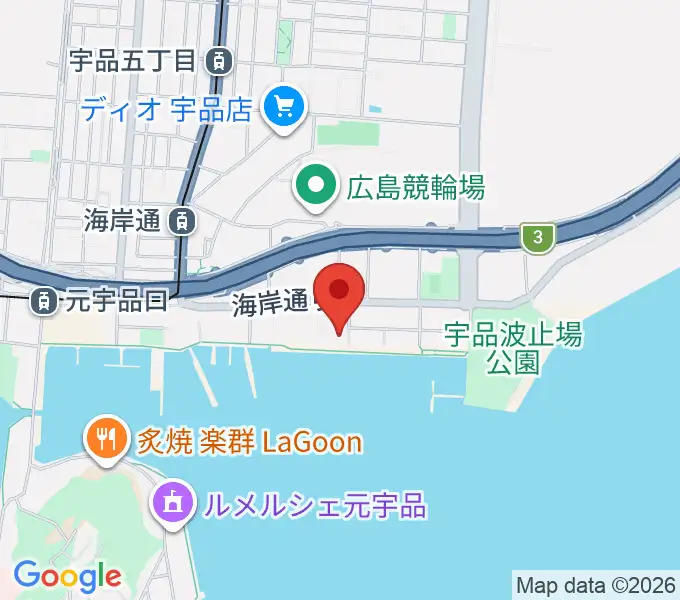 ブルーライブ広島の地図