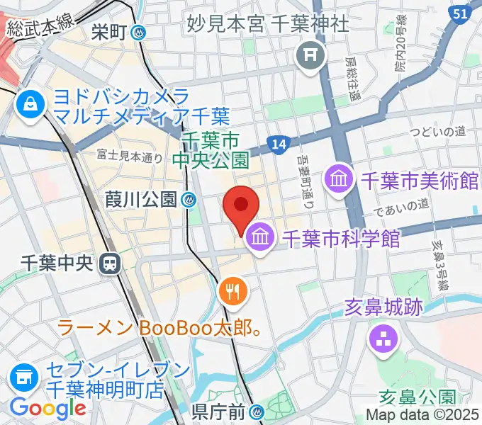 千葉スターナイトの地図