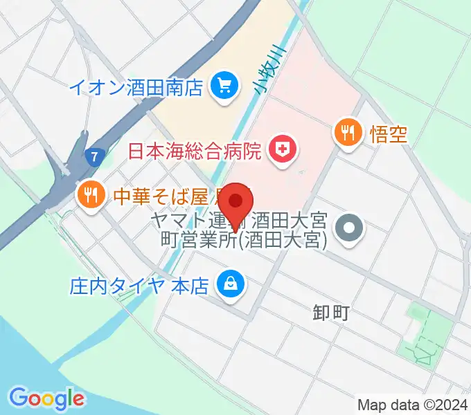 酒田MUSIC FACTORY スタジオの地図