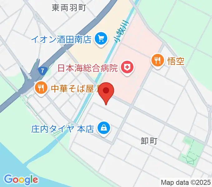 酒田MUSIC FACTORY スタジオの地図