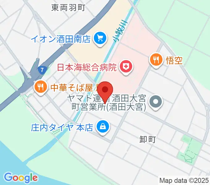 酒田MUSIC FACTORY スタジオの地図