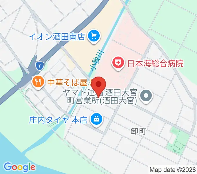 酒田MUSIC FACTORY スタジオの地図