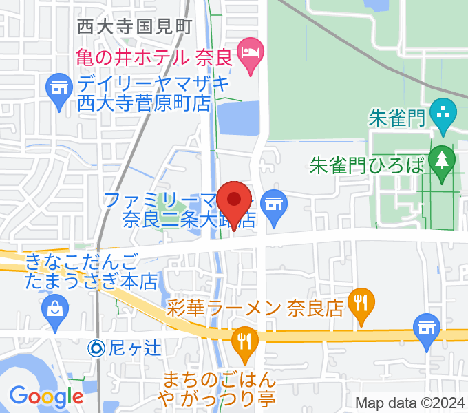 ハーツミュージックスタジオ大和西大寺店の場所