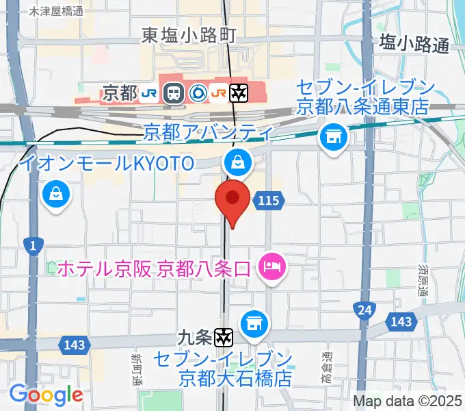 ノリキスタジオの地図