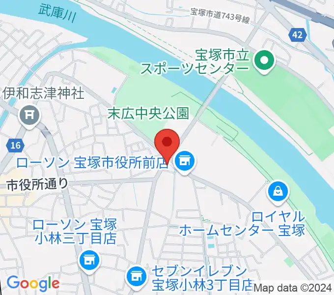 レインボースタジオの地図