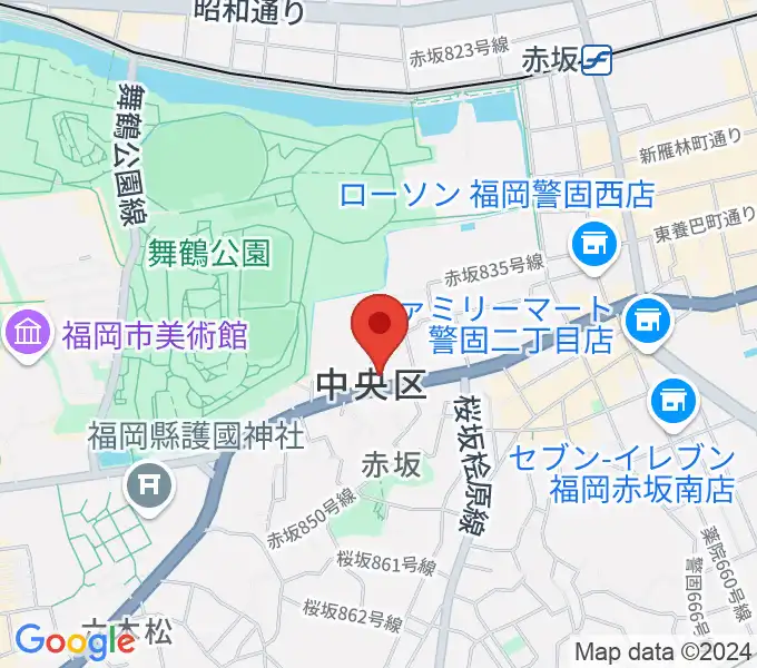 ファイネストピアノ福岡の地図