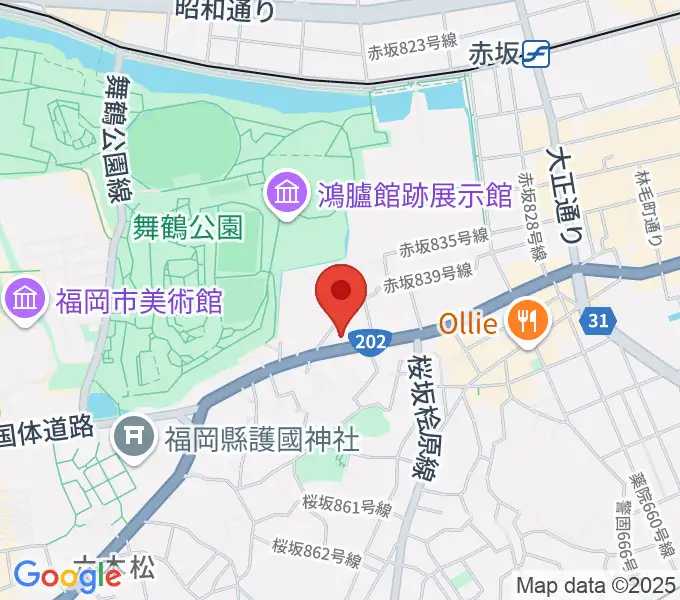 ファイネストピアノ福岡の地図