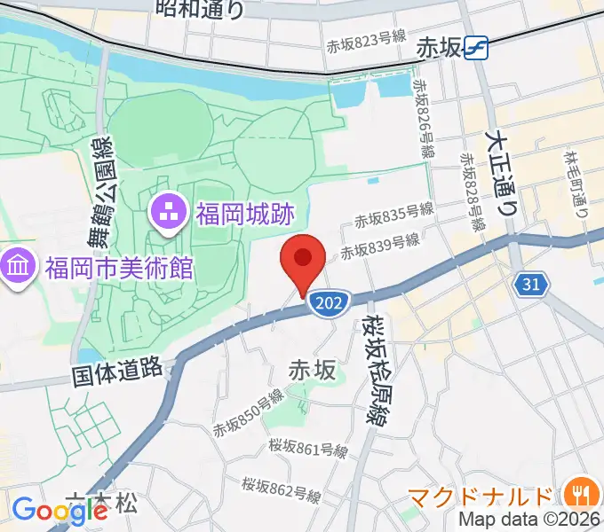 ファイネストピアノ福岡の地図