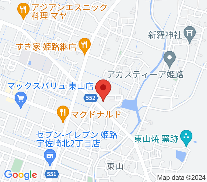 ベータミュージック姫路東店の場所