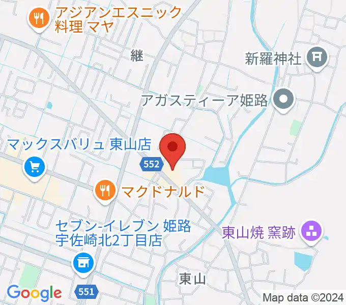 ベータミュージック姫路東店の地図