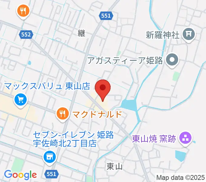 ベータミュージック姫路東店の地図