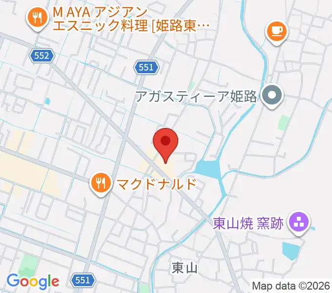 ベータミュージック姫路東店の地図