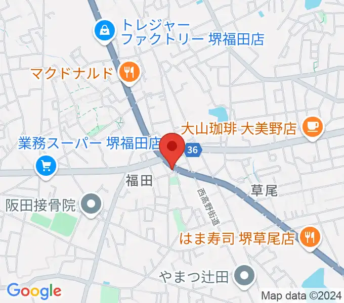 フクダスタジオの地図