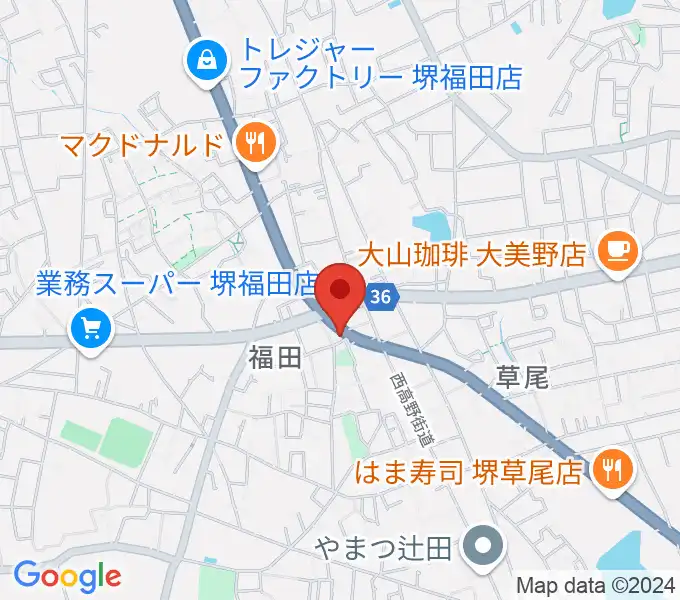 フクダスタジオの地図