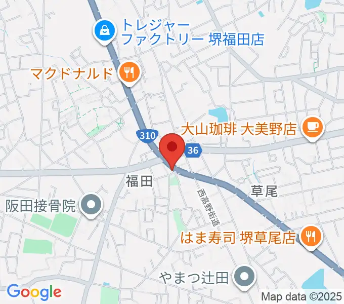 フクダスタジオの地図