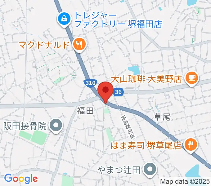 フクダスタジオの地図