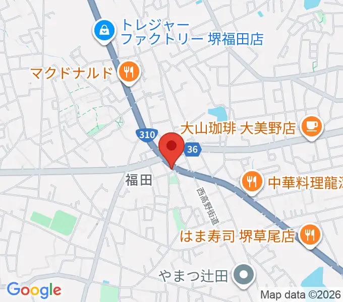 フクダスタジオの地図