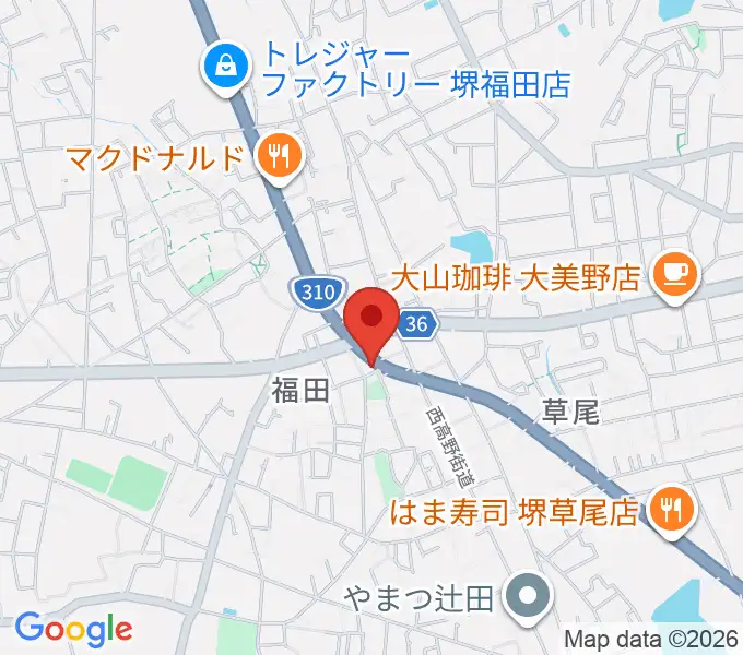 フクダスタジオの地図