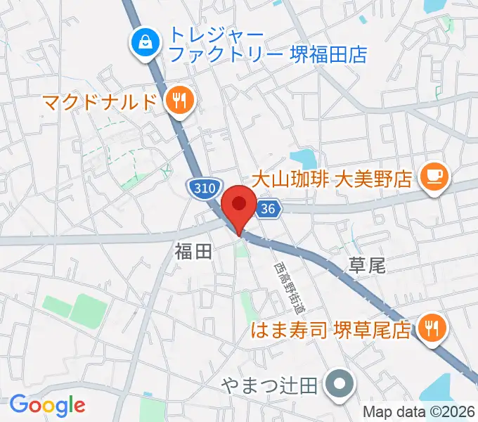 フクダスタジオの地図