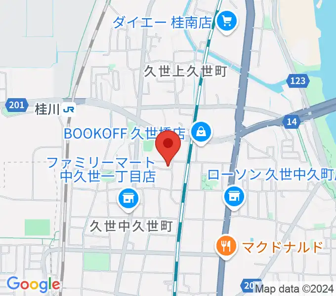 桂川スタジオワールドの地図