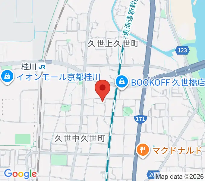 桂川スタジオワールドの地図