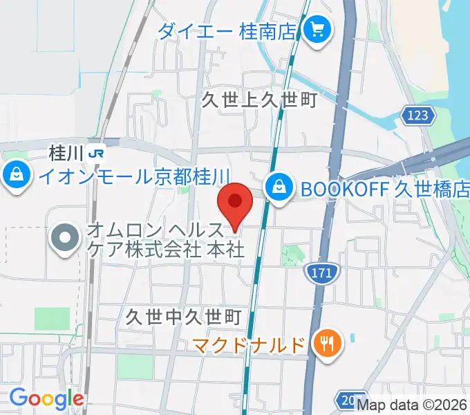 桂川スタジオワールドの地図