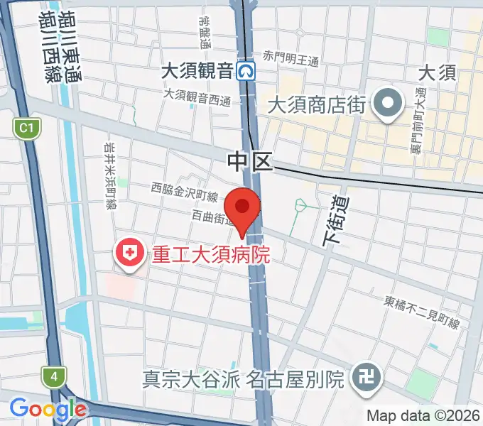 BLstudio30西大須の地図