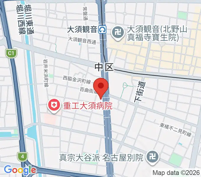 BLstudio30西大須の地図