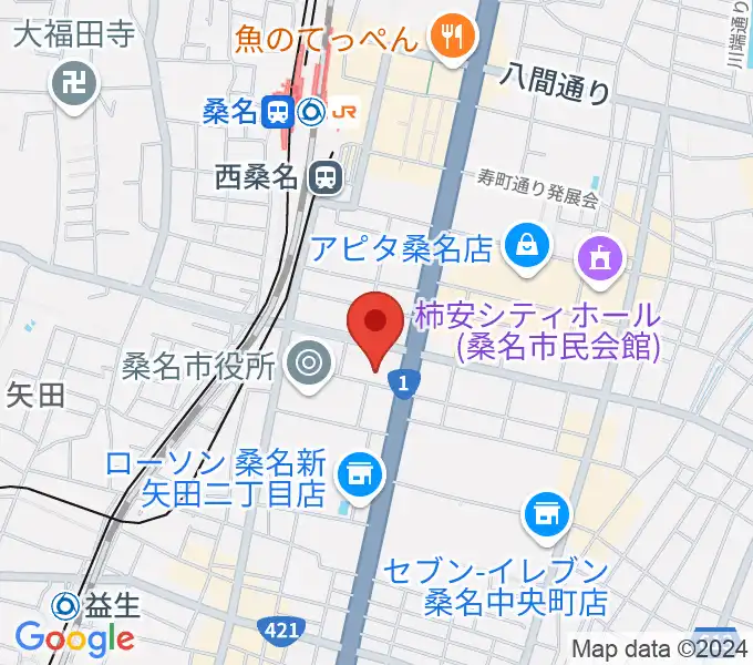 ミュージックショップハマダの地図