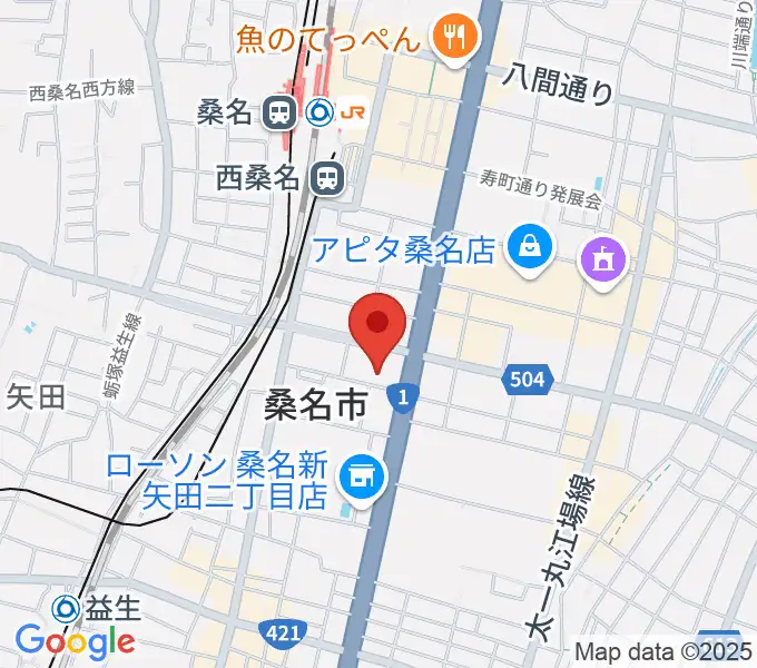 ミュージックショップハマダの地図