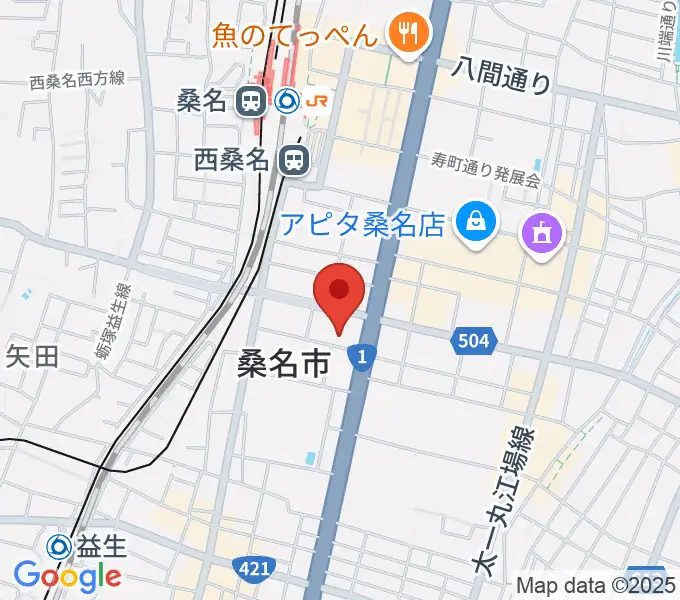 ミュージックショップハマダの地図