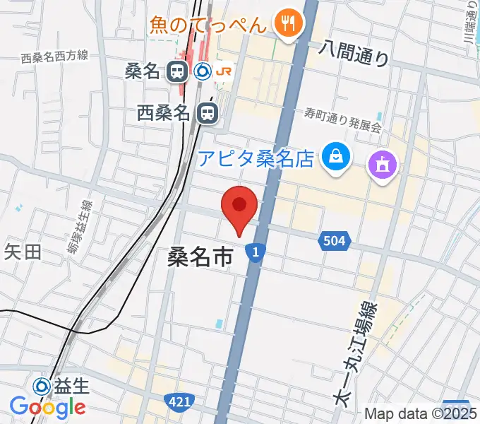 ミュージックショップハマダの地図